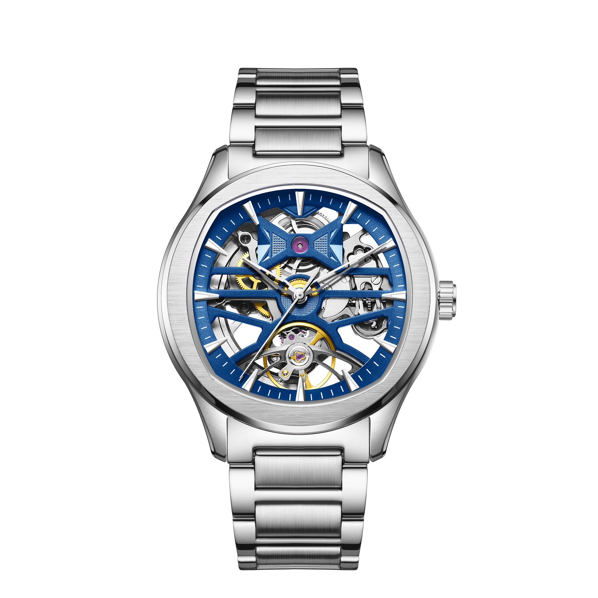 JC-9-204G-5 Automatic Skeleton Men’s Watch – Steel Case & Strap