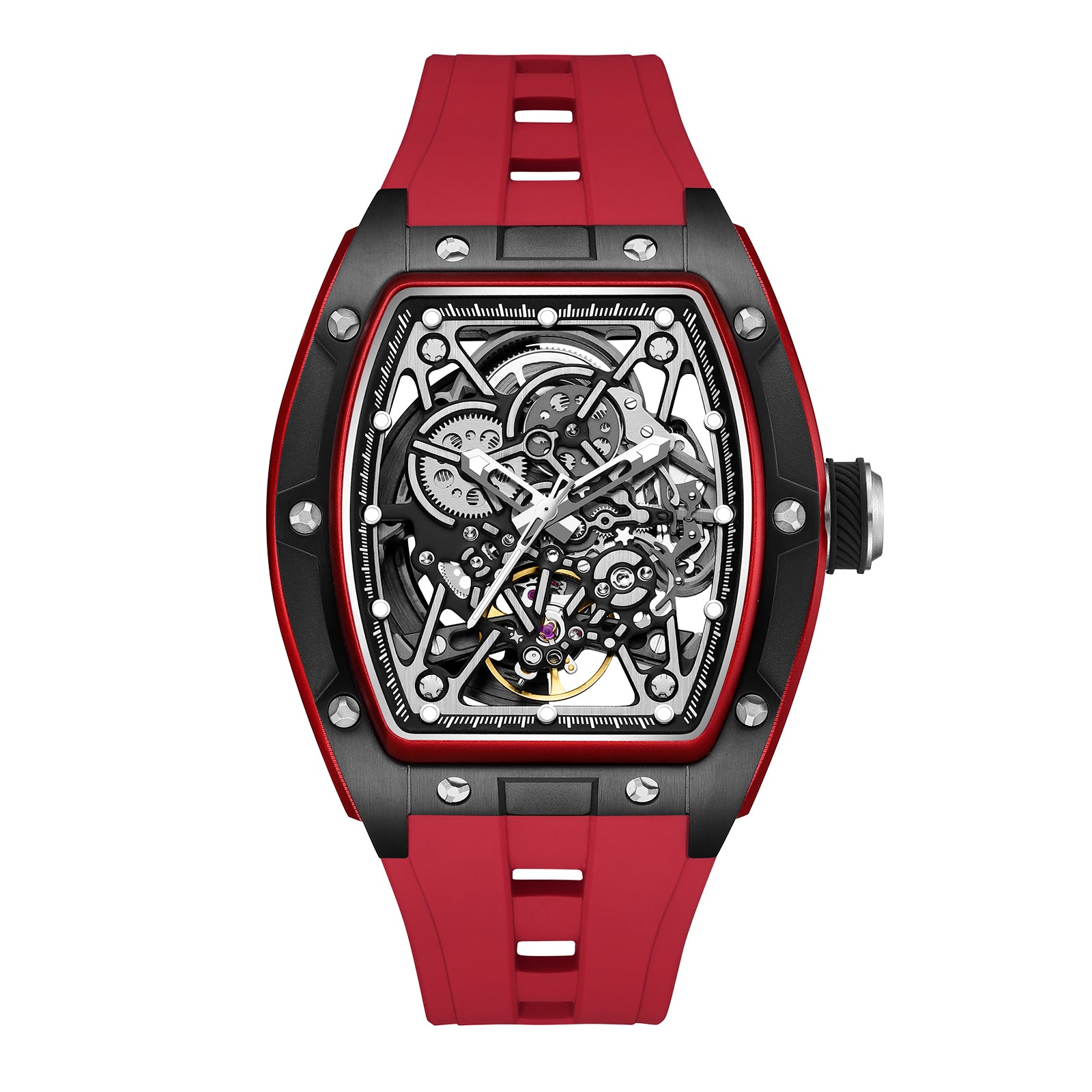 198G-3 Mechanical Watch Steel Case Automatic Waterproof Automatic Watch Luxury Hollow Dial