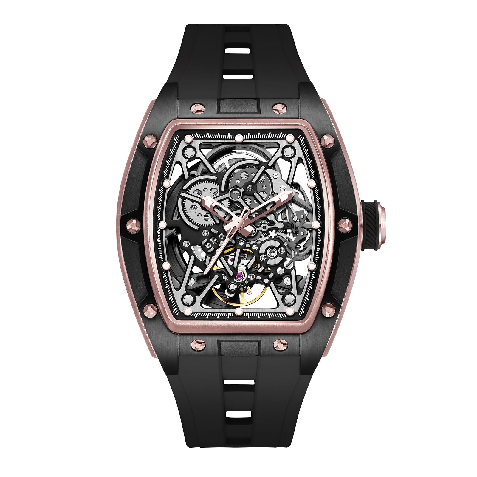 198G-3 Mechanical Watch Steel Case Automatic Waterproof Automatic Watch Luxury Hollow Dial