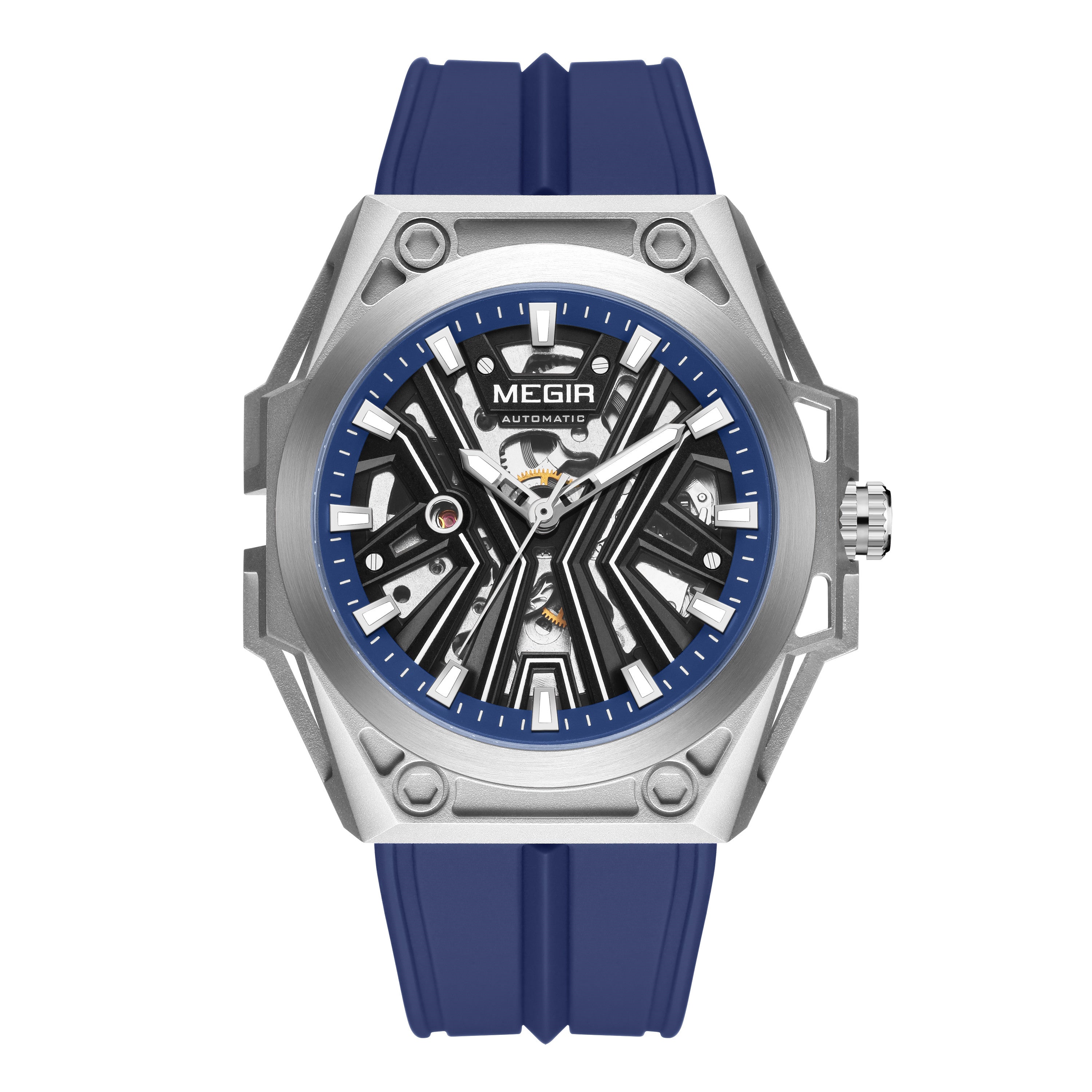 New Luxury Design Skeleton Face Mechanical Watch - Stainless Steel Waterproof