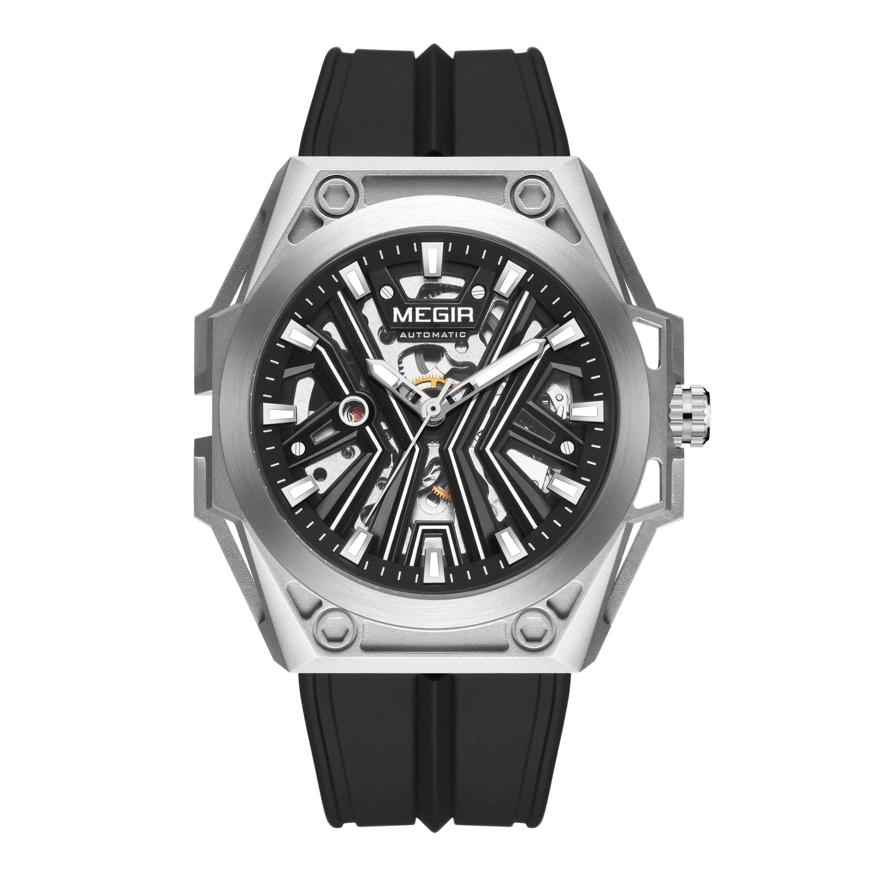 New Luxury Design Skeleton Face Mechanical Watch - Stainless Steel Waterproof