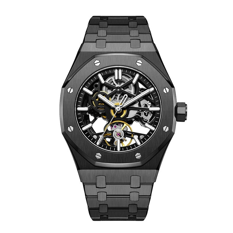 Luxury Automatic Skeleton Men’s Watch – Steel, Luminous, 30M