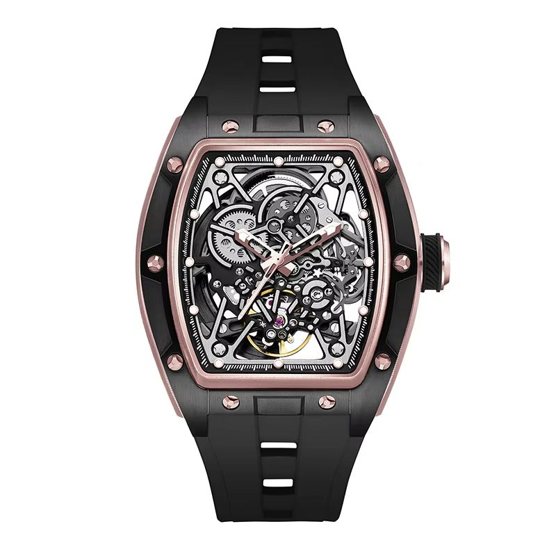 198G-3 Mechanical Watch Steel Case Automatic Waterproof Automatic Watch Luxury Hollow Dial