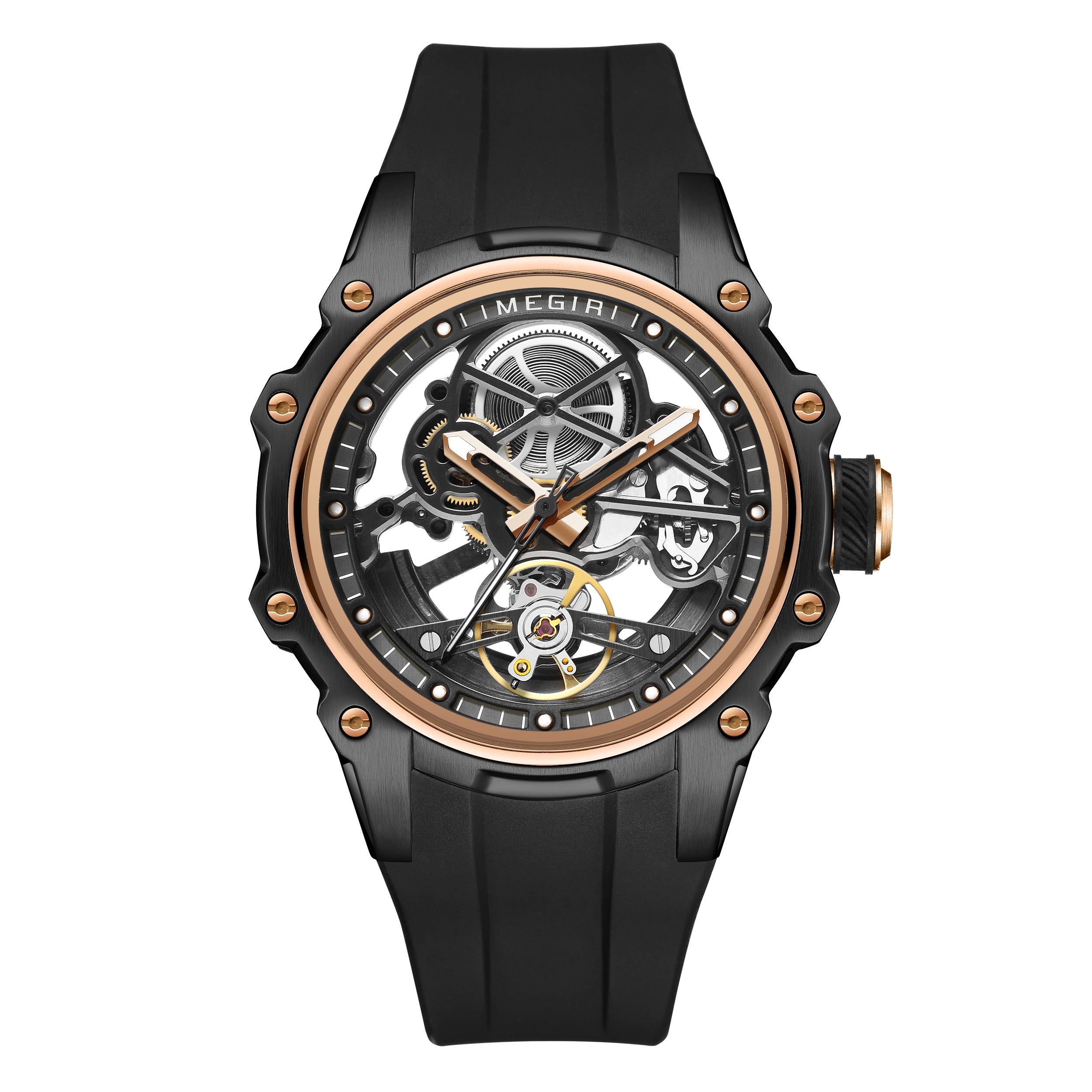 Luxury Automatic Mechanical Watch for Men Stainless Steel Case Skeleton Waterproof
