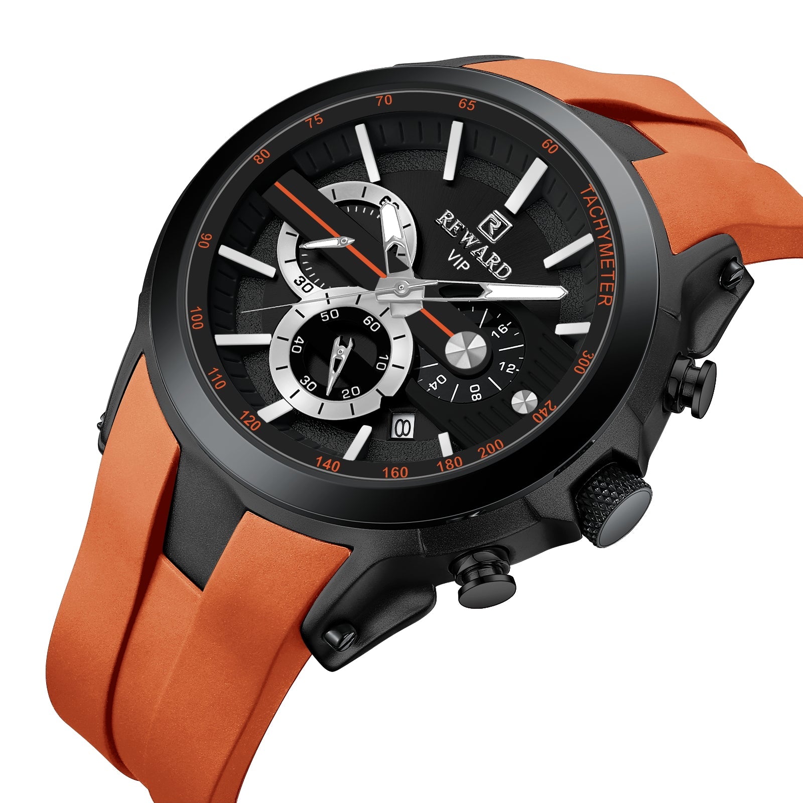 New Luxury Sports Style Multi-Hand Chronograph Anti Allergic Silicone Rubber Strap Waterproof Watch