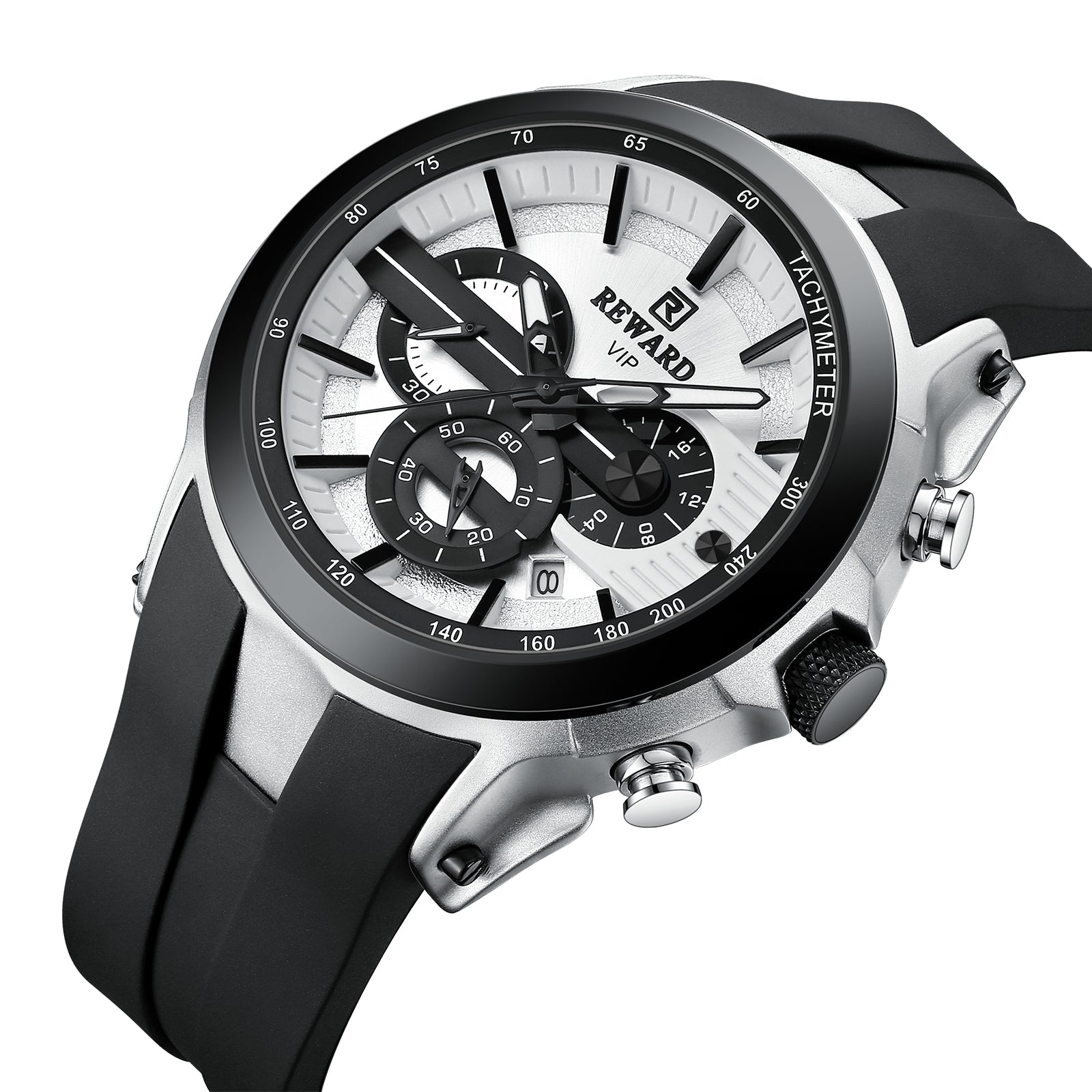 New Luxury Sports Style Multi-Hand Chronograph Anti Allergic Silicone Rubber Strap Waterproof Watch