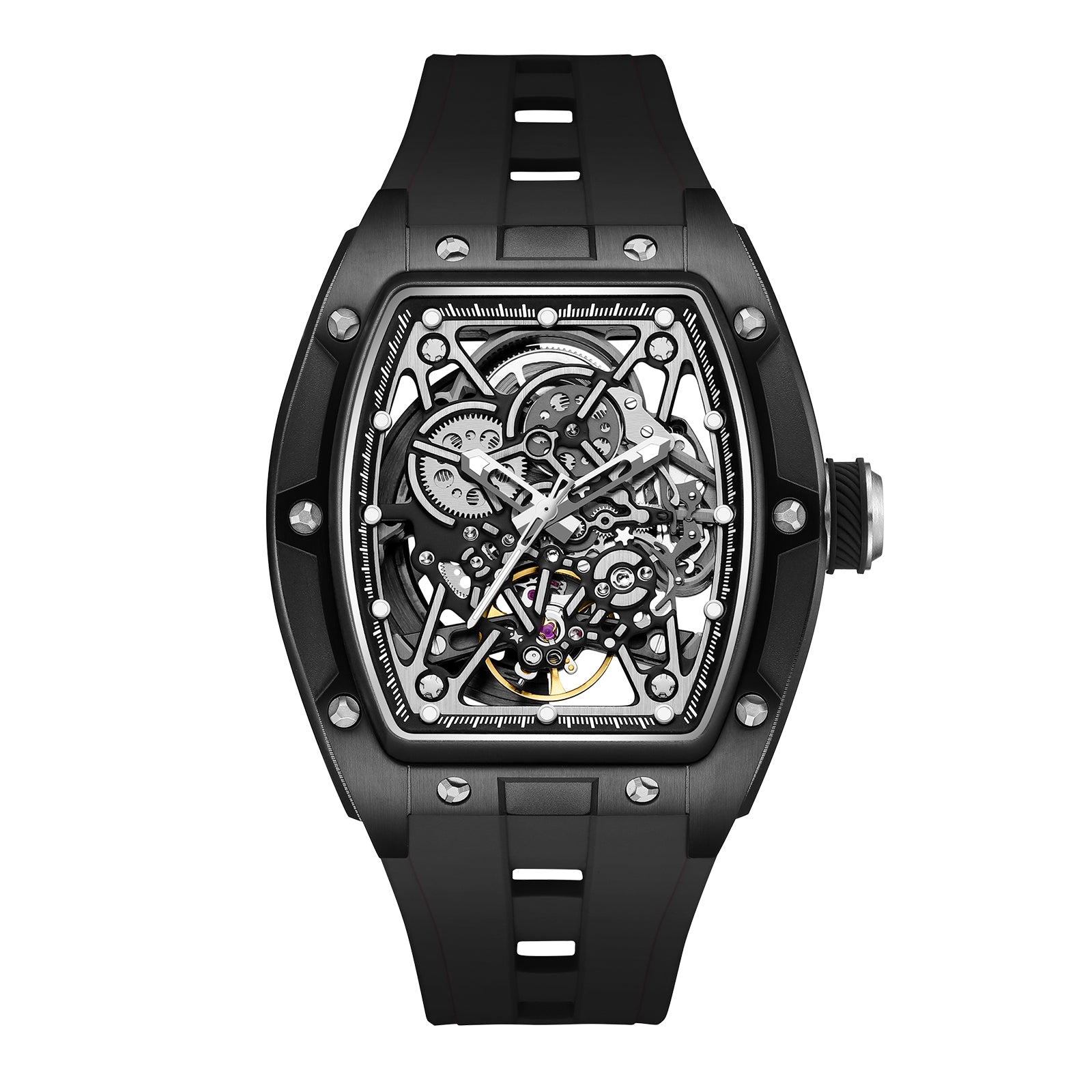 198G-3 Mechanical Watch Steel Case Automatic Waterproof Automatic Watch Luxury Hollow Dial