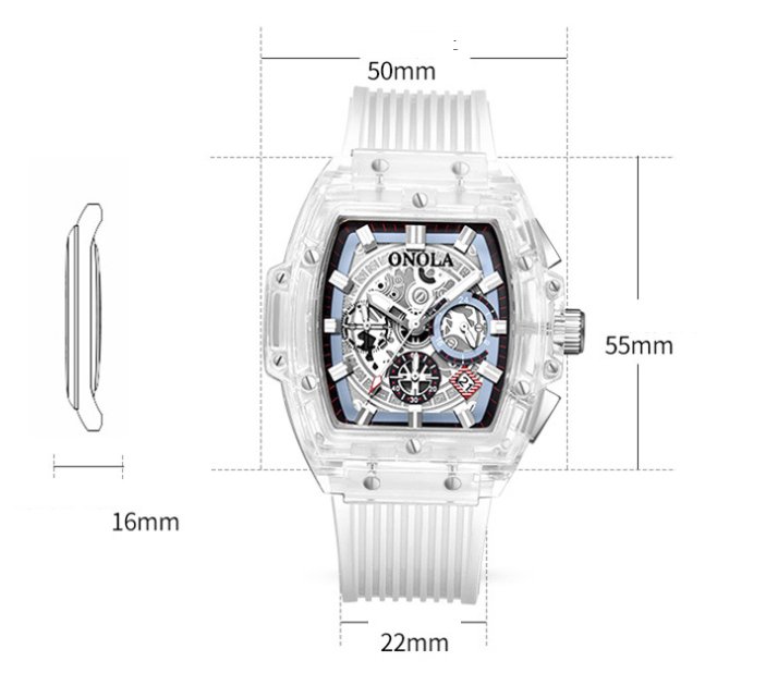 Luxury Transparent Waterproof Quartz Silicone Men Watch - Zavion Watches Store