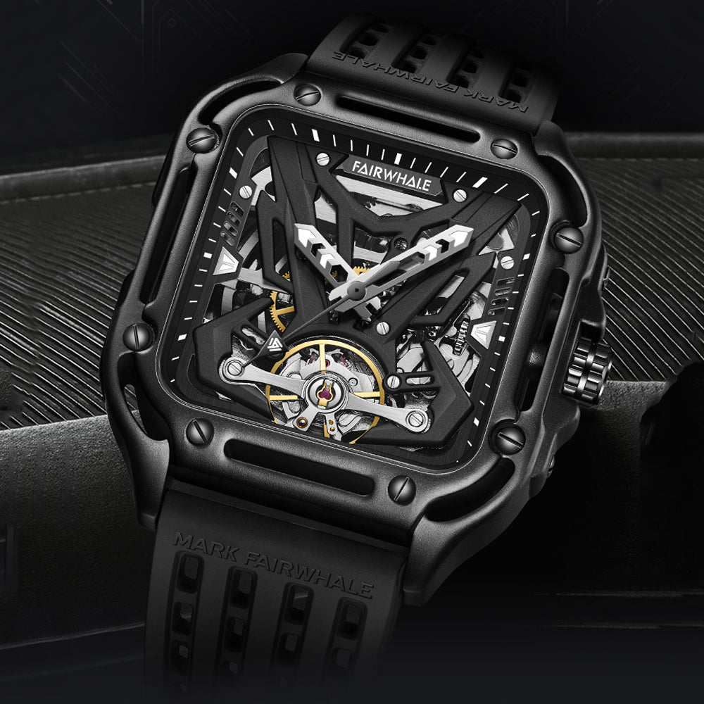 New Luxury Skeleton Dial Rubber Strap Automatic & Waterproof Watch - Zavion Watches Store