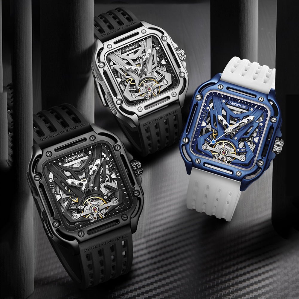 New Luxury Skeleton Dial Rubber Strap Automatic & Waterproof Watch - Zavion Watches Store