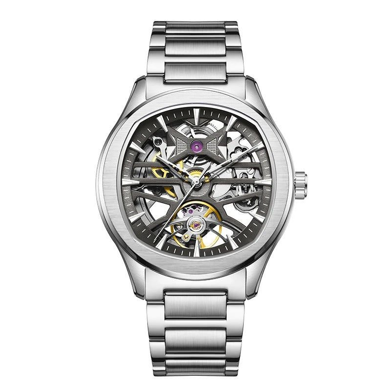 JC-9-204G-5 Automatic Skeleton Men’s Watch – Steel Case & Strap