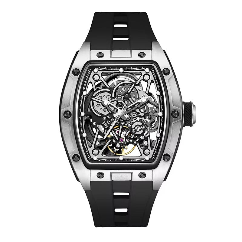 198G-3 Mechanical Watch Steel Case Automatic Waterproof Automatic Watch Luxury Hollow Dial