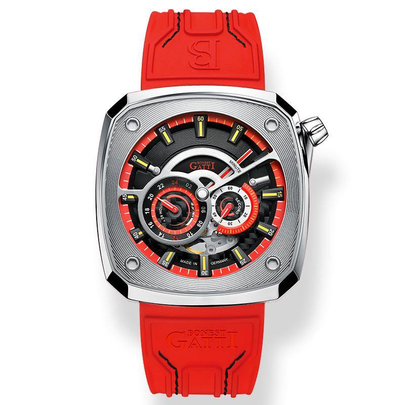 BONEST GATTI Offshore Automatic Rubber Red - Zavion Watches Store