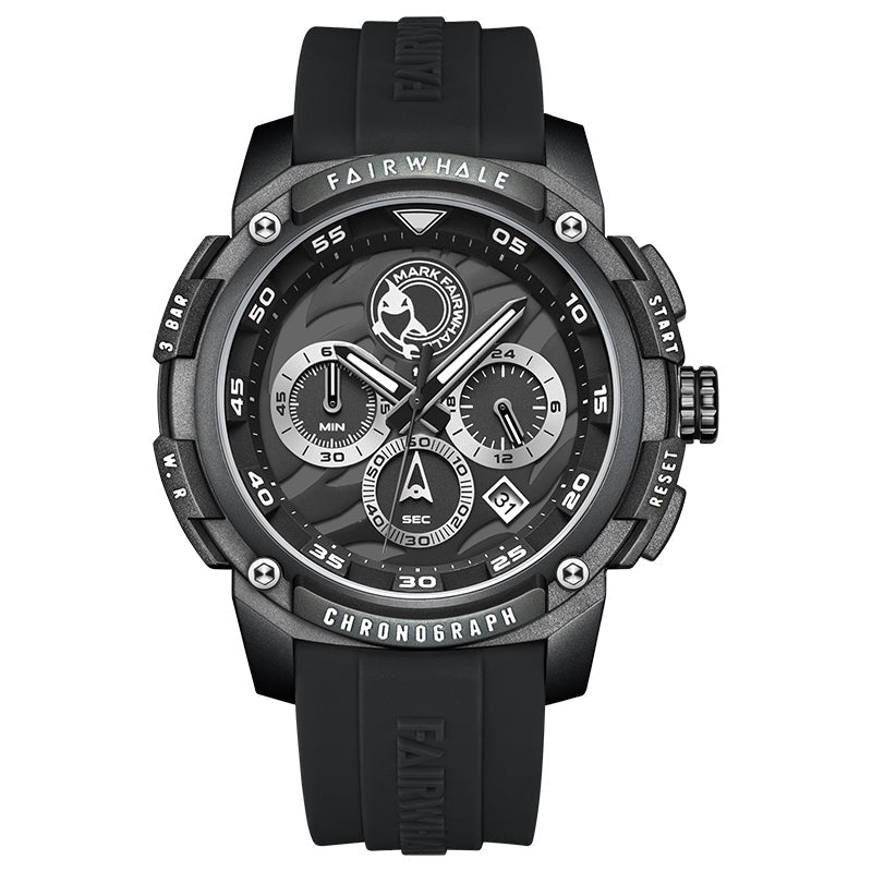 New Luxury Chronograph Rubber Strap Waterproof Watch - Zavion Watches Store