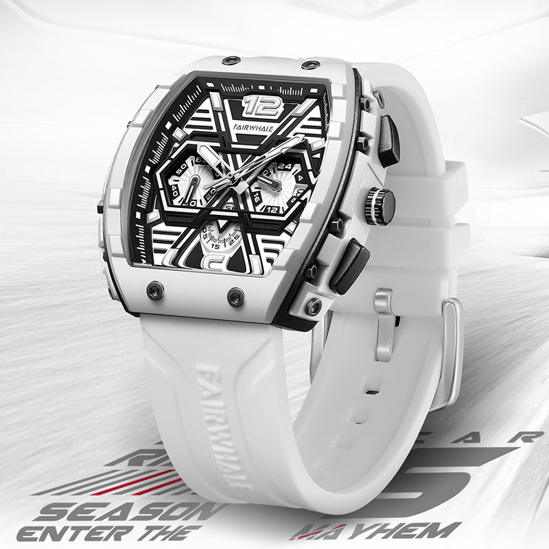 New Luxury Multi-Hand Chronograph Rubber Strap Waterproof Watch - Zavion Watches Store